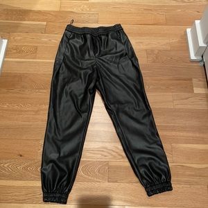 Zara Faux Leather Joggers
